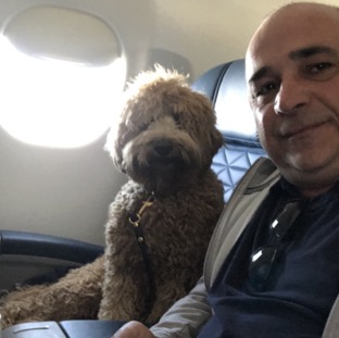 Red and me on Delta Flight